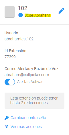 Callpicker extension name