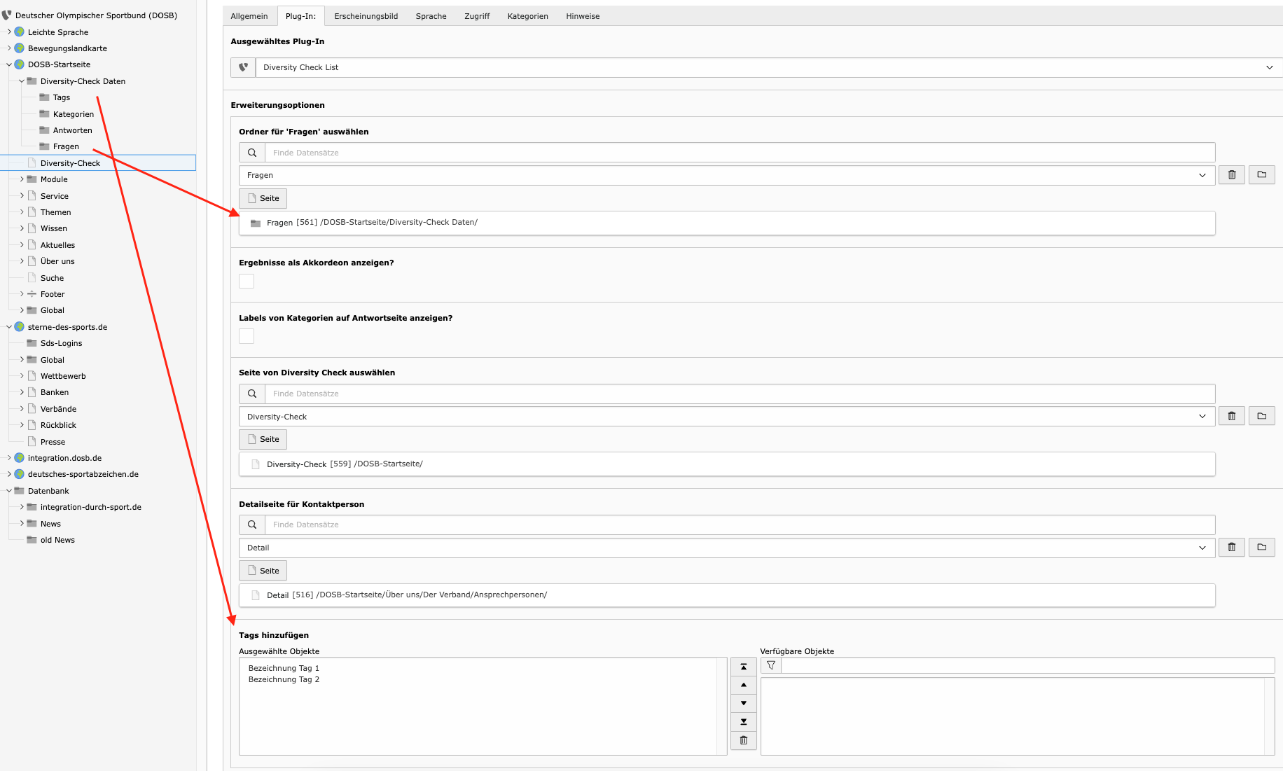 Einstellungen Plug-In